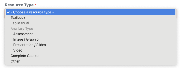 Resource types screenshot